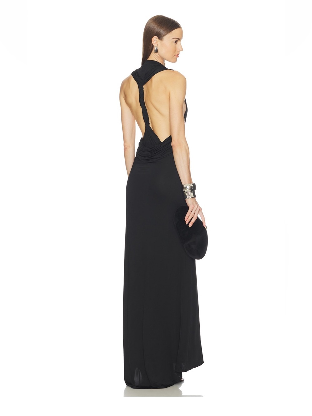 Camila Coelho Black Backless Halter Maxi Dress